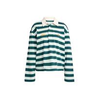 Adidas Originals LS GFX Dryžuotas Minimalistinis Megztinis Ilgomis Rankovėmis Polo Marškinėliai Moteriški Viršutiniai Drabužiai KF2326 S