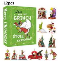 Creative Grinch Countdown Christmas Blind Box With Charming Acrylic Ornaments For Festive Decor Style E