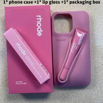 Rhode lūpų blizgio silikoninis telefono dėklas iPhone 14 Plus su smūgiams atspariomis savybėmis Ribbon