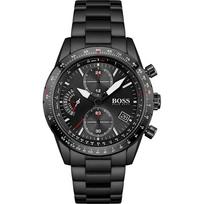 BOSS Pilot Edition Chrono Juodo Metalo Vyriškas Kvarcinis Laikrodis 1513854 juoda