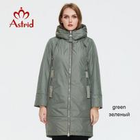 Astrid 2021 Nauja žieminė striukė vidutinio ilgio su gobtuvu dizaino plius dydis Fashion Moteriška pūkinė striukė šilta Parka Women Coat AM-9726 L žalia