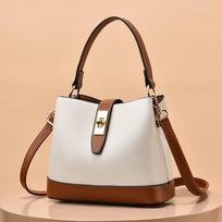 Moteriška rankinė mada crossbody pečių krepšys didelės talpos su moterišku rankiniu kibirėlio krepšiu 22*10*17cm balta