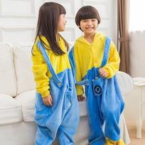 Kigurumi Anime pižama vaikams Cosplay kostiumas berniukams mergaičių Onesie geltonas mielas flanelinis šiltas gobtuvas miegui vakarėlis. 125