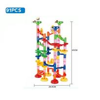Marmuro bėgimo trasos statybinės kaladėlės vaikams 3D labirintas rutulinis žaislas „pasidaryk pats“ marmurinis bėgimo padėkliukų rinkinys 80/105/109/133 vnt Kalėdų dovana