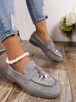 fashion Flats Suede Loafer Women Shoes Casual New Walking Sport Shoes Summer 2024 Trend Fashion Dress Cozy Brand Running Chaussure Femme 36 pilka spalva