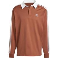 Adidas Originals dryžuotas ilgomis rankovėmis polo marškinėlis vyrams viršutiniai drabužiai Ruda IZ2469 XS
