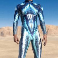 Helovino vyriškas undinėlės kostiumas Jumpsuit Žuvies žvynų Cyber šarvų Bodysuit Steampunk Zentai kostiumas Karnavalo vakarėlio šou Dviračių Catsuit S