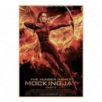 Bado žaidynės: Sėjikė Posteris - Jennifer Lawrence kaip Katniss Everdeen Drobės spaudinys, Senovinio kraft popieriaus sienos meno dekoras filmų gerbėjams