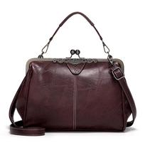 Vintažiniai Pu odiniai pečių krepšiai Moteriški Crossbody Bag Designer Moteriškos rankinės Moteriškos Retro Nešiojamos Piniginės kava