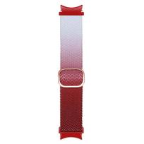 Pakitusi nailono apyrankė, skirta Samsung Galaxy Watch6 5 4 20 mm 22 mm minkšta elastinga, patogi apyrankė laikrodžiui4 6 Classic 20mm vyno raudonos spalvos/balta