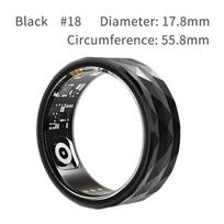 Išmanusis žiedas Vyrai Moterys Širdies ritmas Kraujo deguonies Miego Sveikatos Monitorius Sportas Sportas Kūno rengybos Tracker Žiedas Belaidis Bluetooth ryšys USB įkrovimas R12 #18 juoda
