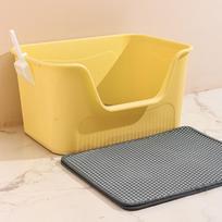Extra Large Anti-Splash Semi-Enclosed Cat Litter Box with Scoop 43.5 x 36.5 x 22 cm + Scoop