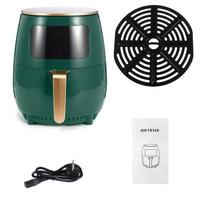 4.5L Daugiafunkcinis Jutiklinis LED 1400W Karšto oro gruzdintuvas Be aliejaus Sveikas Gruzdintuvas Be aliejaus Gilus Gruzdintuvas Karšto oro gruzdintuvas Vištiena Bulvytės Pica 4.5L&UK žalia