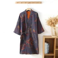 Vyriški namų drabužiai medvilniniai kimono pižama chalatai pavasariui žakardinio rašto namų drabužiai vidutinio ilgio dideli kvėpuojantis chalatas M