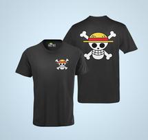 Vienas Gabalas Logotipas Kaukolė Vėliava Luffy Luffy Piratas Ekologiški Marškinėliai Vyriški Medvilniniai 3XL