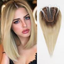 HAIRCUBE Daugiaspalvis 100% Remy Žmogaus Plaukų Toppers Silk Base Clip Pieces Plaukų priauginimas moterų plaukams