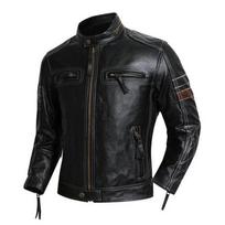 Motociklininkų striukės Apsaugos Vyriškos odinės striukės Natūralios karvės odos motociklininko paltas Jojimo drabužiai Chaquetas Cuero Para Hombre S juoda