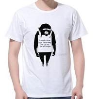 Banksy Beždžionė ?Lough Now Hipiškas Vasaros Vyriški drabužiai mieli oversized marškinėliai su grafika? marškiniai Harajuku Vyriški drabužiai S balta
