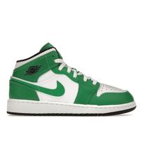 Air Jordan 1 Mid GS Lucky Green Vaikams Juodi Balti Sportbačiai DQ8423-301 36