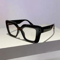 Madingas moteriškas akinių rėmelis Stilingas kvadratinis prekės ženklo dizainas Optika Per dideli akiniai dekoravimui Fotografija juoda