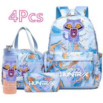 4 vnt./rinkinys Animacinis K-Pop spausdintas Kuprinė Rankinė Pieštukinė su 750 ml Vandens Buteliuku Paaugliui Berniukui Mergaitei Mokyklinė Didelės Talpos Knygų Krepšys Mochila
