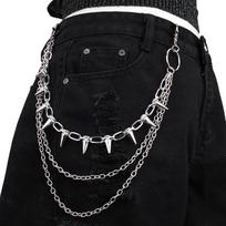 Hip-hop Metal Layered Waist Chain Rivet Multi-layer Trousers Chain Pants Belt Chain Men