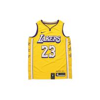Nike NBA City Edition marškinėliai, 2019-20, Lakers, James #23 Vyriški viršutiniai drabužiai Geltoni AV4646-729 S white