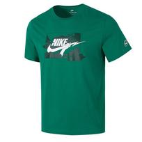 Nike raidžių logotipas spausdinimas Patogūs kvėpuojantys trumparankoviai marškinėliai Vyriški marškinėliai Žali FZ5420-365 XL blue