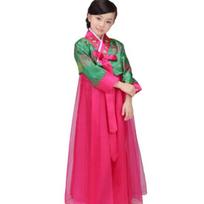 „Yousheng“ 1 komplektas korėjietiškų „Hanbok“ mergaičių šokių kostiumų rinkinys Išskirtinio siuvinėto dizaino drabužiai, skirti spektaklių fotografijai 160cm žalia