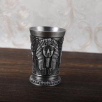 Metalinės retro egiptietiškos vyno taurės kūrybingos likerio buitinės trimito asmenybės šoto kokteilių puodelis raudona