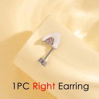 Trendy Lovely Cat-ear Shaped Cartilage Earring Floating Helix Piercing Titanium Steel Star Heart Charm Zircon Tragus Ear Zircon