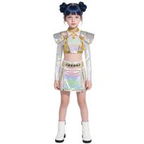 Vaikų Mergaičių Kpop Demonų Medžiotojų Rumi Cosplay Kostiumas Šou Vaikų Drabužiai Auskarų Rinkinys Mira Vaidmenų Apranga Helovino Vakarėlio Kostiumas 110 balta