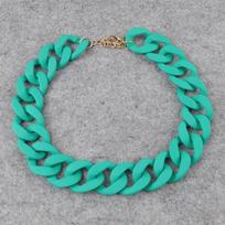 Statement Matte Long Chain karoliai moterims Vintage Chunky Choker papuošalai ežero mėlyna spalva
