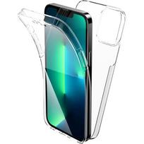 Silikoninis 360 viso korpuso dėklas, skirtas iPhone 15 14 Plus 13 12 11 Pro Max dvipusis TPU permatomas buferio dangtelis Minkštas telefono dėklas For iphone14Pro