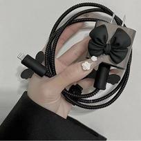 3D rožinės gėlės kabelio įkroviklio apsauginis dangtelis iPhone 15 14 13 Pro Max 18W 20W įkrovikliui Naujas duomenų linijos apsauginis įmovas