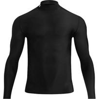 Under Armour HeatGear SS25 Pusiau aukšta apykaklė Kvėpuojantis ilgomis rankovėmis Fitneso marškinėliai Vyriški viršutiniai drabužiai Juoda 1390099-001 L black