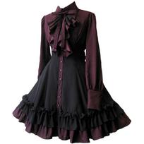 Medieval Gothic Bow Dress Renaissance Steampunk Dress XS