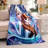 3D spausdinimo Disney _Ledo šalis_ Animacinis pledas Mielas princesės Elzos, princesės Atos atspaudu Pledas Minkštas ir patogus pledas#(4) 75X95CM