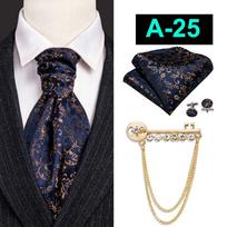 Barry.Wang Ascot vyrams Paisley Floral Cravat kaklaraištis Hanky ​​rankogalių segtukų rinkinys AS-0025