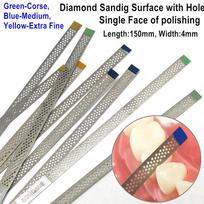4 mm pločio dantų metalo poliravimo lazdelė poliravimo juostelė Viena deimantinio šlifavimo paviršiaus pusė su skylute Dantų balinimo medžiagos 5 pcs Blue Medim