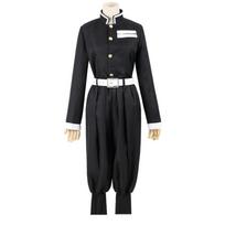 Anime Demon Slayers Kimetsu no Yaiba Cosplay Kostiumas Viršutinė striukė Kelnės Juoda Komanda Unisex Uniformos Rinkinys Helovinas Kalėdiniai Drabužiai L kaip parodyta spalva