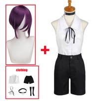 Anime Grandininio pjūklo žmogus Reze Cosplay kostiumas Marškiniai Šortai Uniforma Bomb Helovinas Karnavaliniai drabužiai L-(Suit+Wig)