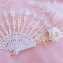 Lolita Gotikinis Ventiliatorius Viktorijos Laikų Moteriškas Nėrinių Rankinis Ventiliatorius Vintažinis Juodas Baltas Raudonas Rožės Bambukiniai Ventiliatoriai Cosplay Helovino Vakarėlio Reikmenys as pictures