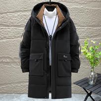 Didelio dydžio 4XL-10XL Madingas vyriškas ilgas parkas Žieminis Oversize viršutinis drabužis Su gobtuvu Laisvas Atsitiktinis Storas Šiltas Žieminis paltas 4XL juoda