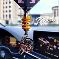 Automobilio modifikacija rato stebulės metalinis raktų pakabukas personalizuotas amortizatorius lydinio automobilio papuošalas vyriškas raktų pakabukas