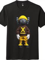 KAWS Grafinis marškinėlis, Unisex Madingas Laisvalaikio Švelnus Medvilninis Apvaliu Kaklu Gatvės Meno Marškinėlis 2XL