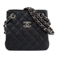 Chanel Diamond Pattern Leather Chain Shoulder Strap Caviar Grain Embossed Cowhide Hobo Bag Tote Bag Shopping Bag Messenger Bag Women'S Black Basic+Dust Bag juoda