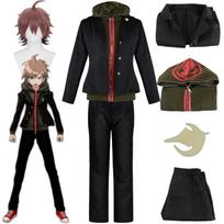Anime Super Danganronpa Naegi Makoto Cosplay Kostiumas Perukas Viršutinis Drabužis Vidinis Drabužis Kelnės Ženklelis Pilnas Rinkinys Mokyklinė Uniforma Helovino Apranga L-(Costume+Wig)