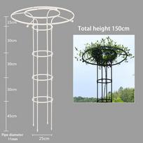 Sodo grotelės skėčių bokšto augalų grotelės vijokliniams augalams. 90cm balta