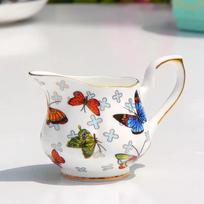 Europa Noble Butterfly Bone China arbatinukas arbatos šildytuvas angliškos kavos puodelio ir lėkštės šaukštų rinkinys Cukraus dubenėlio pieno ąsotis Kavos reikmenų rinkinys